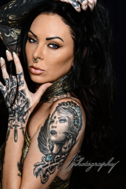 vaughnara Tattoo magazine photography portrait by Jeff C Photography